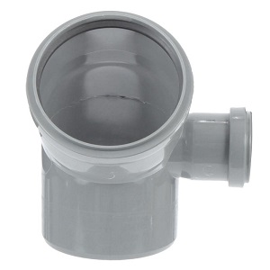 Отвод кан. 110х45 с правым выходом 50 СТАНДАРТ (серая) 