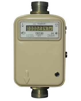  Газовый счетчик УБСГ 001 G10   предназначен  для измерения объема газа низкого давления и других газообразных топлив в жилищно-коммунальном хозяйстве и быту с функцией коррекции по температуре - приведения измеряемого объема газа к нормальным условиям  (