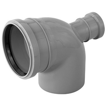 Отвод кан. 110х90 с фронт. выходом 50 СТАНДАРТ (серая) 