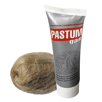 Комплект Уплотнительная паста 60г PASTUM GAZ газ + лен 15 г