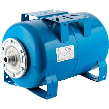  Расширительный бак, гидроакк 20л (синий) Г STOUT 
 
 Горизонтальные гидроаккумуляторы STOUT предназначены для поддержания постоянного давления в системах индивидуального и промышленного водоснабжения, компенсации гидроударов при изменении давления и 