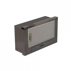 Установка встраиваемая в шкаф. 

Ширина встраивания 60 см. 

Цвет нержавеющая сталь. 

Режимы работы отвод / циркуляция. 

Производительность 550 куб. м/ч. 

Управление механическое. 

Освещение лампа накаливания, 40 Вт х 2. 

Фильтр жировой + угол