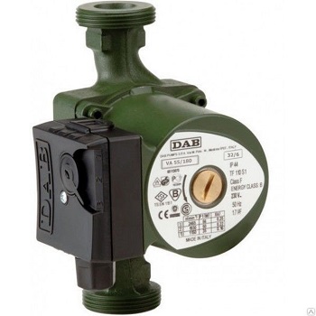  Компания DAB представляет циркуляционный насос серии VA 55/180. Они разработаны специально для систем отопления и кондиционирования. Производительность насоса колеблется от 0.5 до 4.2 кубических метра в час, а напор до 6.3 метра водяного столба. Максимал