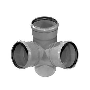 Крестовина двухпл.кан.110х110х110/90 СТАНДАРТ (серая) 