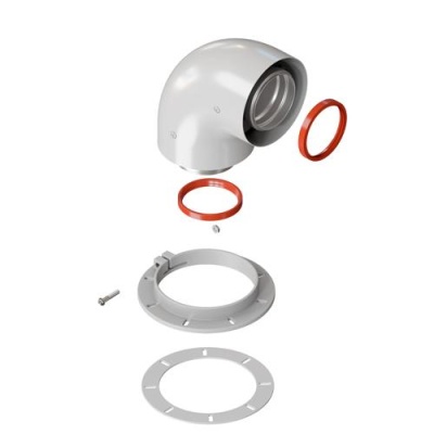 ДОП. KRATS Отвод коакс.60/100 угол 90 (FONDITAL,Kentatsu,Kotitonttu,Bugatti) K-02F